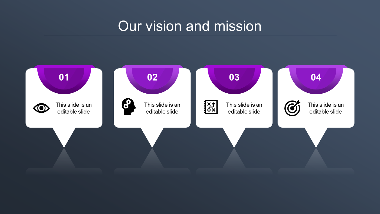 vision and mission ppt-our vision and mission-purple